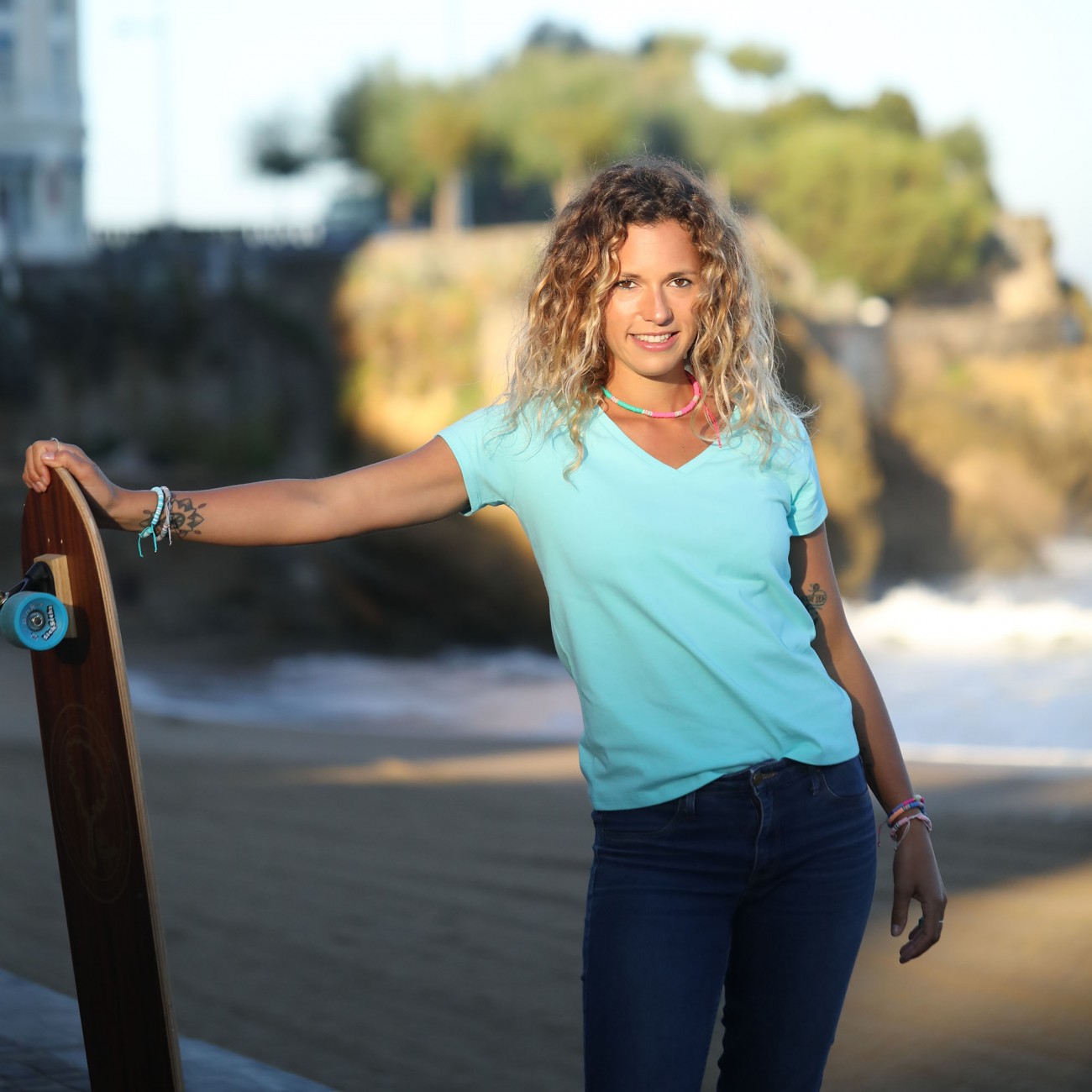 Tee-shirt turquoise uni Tee-shirt turquoise uni